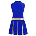 thumbnail image 4 of Haitryli Children Girls Cheer Leader Dancewear Cheerleading Dance Dress Crop Tops with Skirt Outfit Set Blue 8, 4 of 5