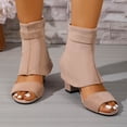 thumbnail image 2 of Xfvqtps Womens Ankle Bootie Sandals Open Toe Casual Shoes Back Zipper Chunky Heel for Spring Summer Versatile Outfits, 2 of 9