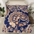 thumbnail image 2 of Homewish Tribal Damask Paisley Full Size Sheets, Navy Hippie Bohemian Bed Sheets, Rustic Farmhouse Sheet Sets, Luxury Bedroom Decor, 4pcs, 2 of 7