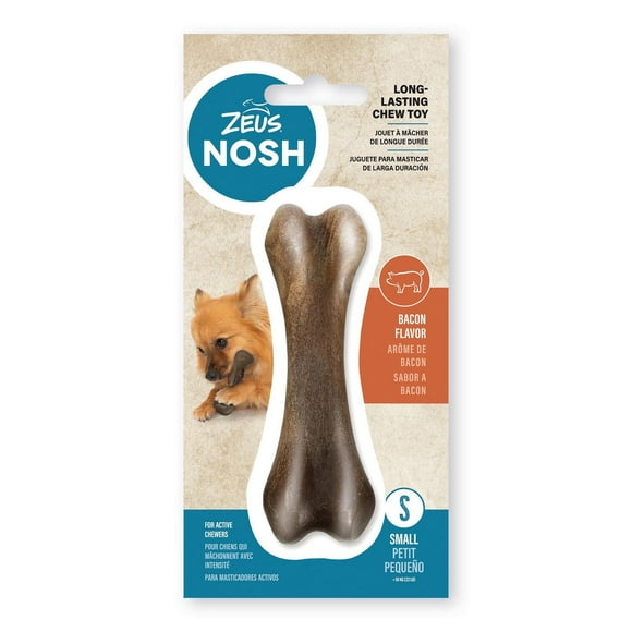 Zeus NOSH Strong Chew Bone for Dogs Bacon Flavor, Small