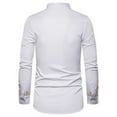 thumbnail image 4 of IROINNID On Sale Mens Pullover Shirts Long Sleeve Totem d Muslim Vintage Printing Blouse Shirt,White, 4 of 4