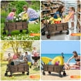 thumbnail image 3 of Gathered Collapsible Mini Camping Wagon, Vecukty Portable Foldable Cart, Heavy Duty Folding Utility Grocery Wagon with 150lbs, for Shopping,Sports,Fishing,Beach,Garden,Brown, 3 of 10