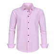 thumbnail image 6 of Mens Big and Tall Dress Shirts Button Down Shirts Long Sleeve Shirt Pink 3XL, 6 of 7