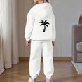 thumbnail image 4 of Ulitacool Outfits for Girl Toddler Casual Printed Hoodie Set Long Sleeve Sweatpants Pullover Top Matching Bottoms Fall Winter Pajamas Loungewear White, 4 of 6