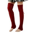 thumbnail image 2 of Kaemgyyd Womens Winter Leg Warmers Solid Color Cable Knit Thigh High Socks Thermal Crochet over Knee Footless Socks, 2 of 3