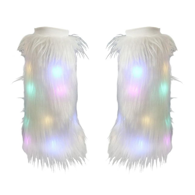 Calentadores de piernas, fundas para botas de moda, mangas para botas para mujer, accesorio de disfraz brillante 25CM Yuyangstore Calentadores de piernas de felpa