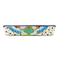 thumbnail image 3 of Encantada MC334D 9 in. Handmade Pottery Divided Platter, Dots & Flowers, 3 of 4