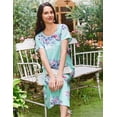 thumbnail image 4 of Ekouaer Women's Nightgown Short Sleeve Sleepshirt 3 Pack Long Loungewear Casual Maxi Lounge Dress House Dresses, 4 of 7