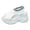 White, variant on Rokment Platform Wedge Walking Sandals for Women Comfortable Breathable Athletic Mesh Knit Stretchy Chunky High Heels Slip on Fashion Sneakers Casual Open Toe Heeled Summer Shoes Black Size 6.5