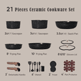 thumbnail image 2 of Carote 21-Piece Nonstick Pots and Pans Set, Ceramic Cookware Set with Detachable Handle and Lids, Induction Compatible, Black, 2 of 7