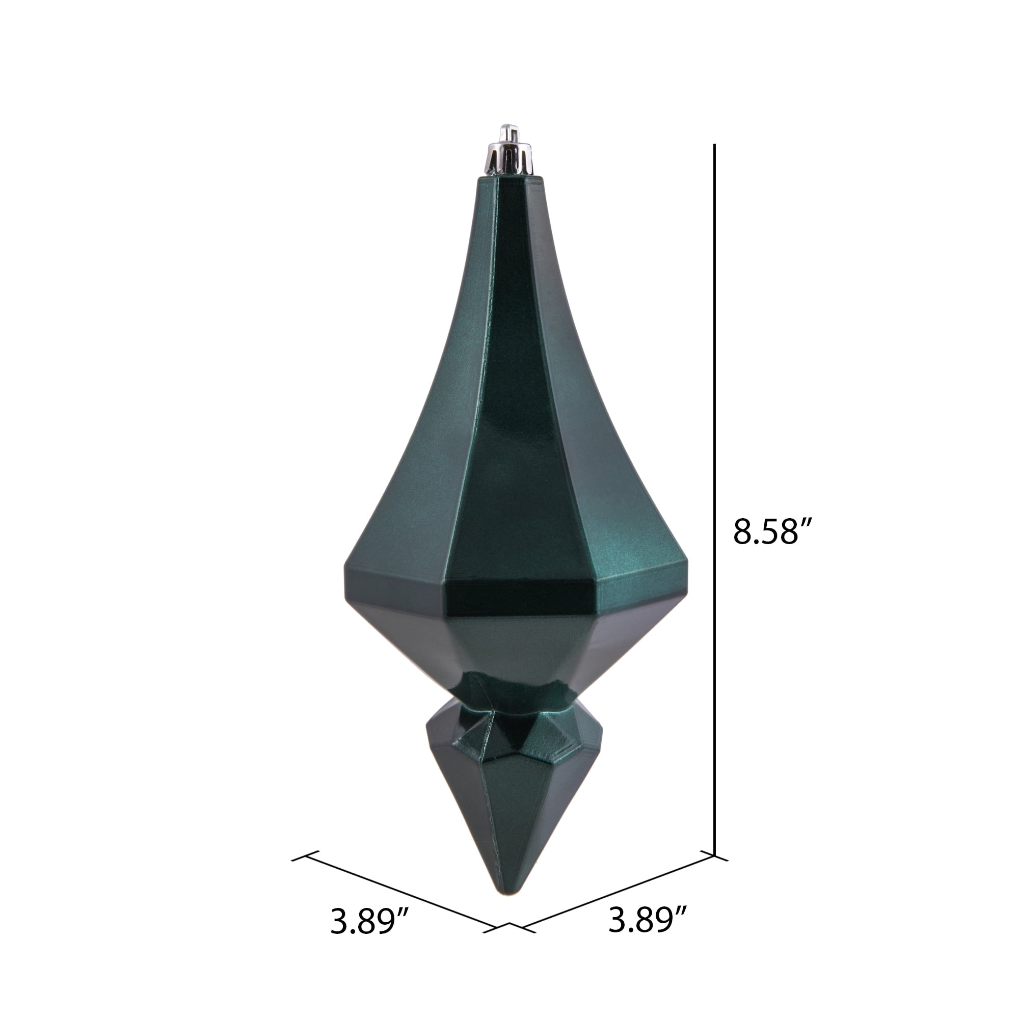 Vickerman 8" Sea Blue Candy Finish Diamond Finial Ornament, Pack of 2