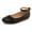 Black PU, variant on Bocca Girl's Silver Glitter Ballet Flat Ankle Strap Ballerina Flat Shoes Size 3