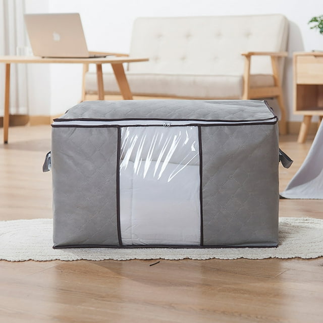 Staron Foldable Storage Bag under $5! Large Capacity for Clothes Quilts Blankets Non-Woven Zipper Closure Portable Handle Home Organization