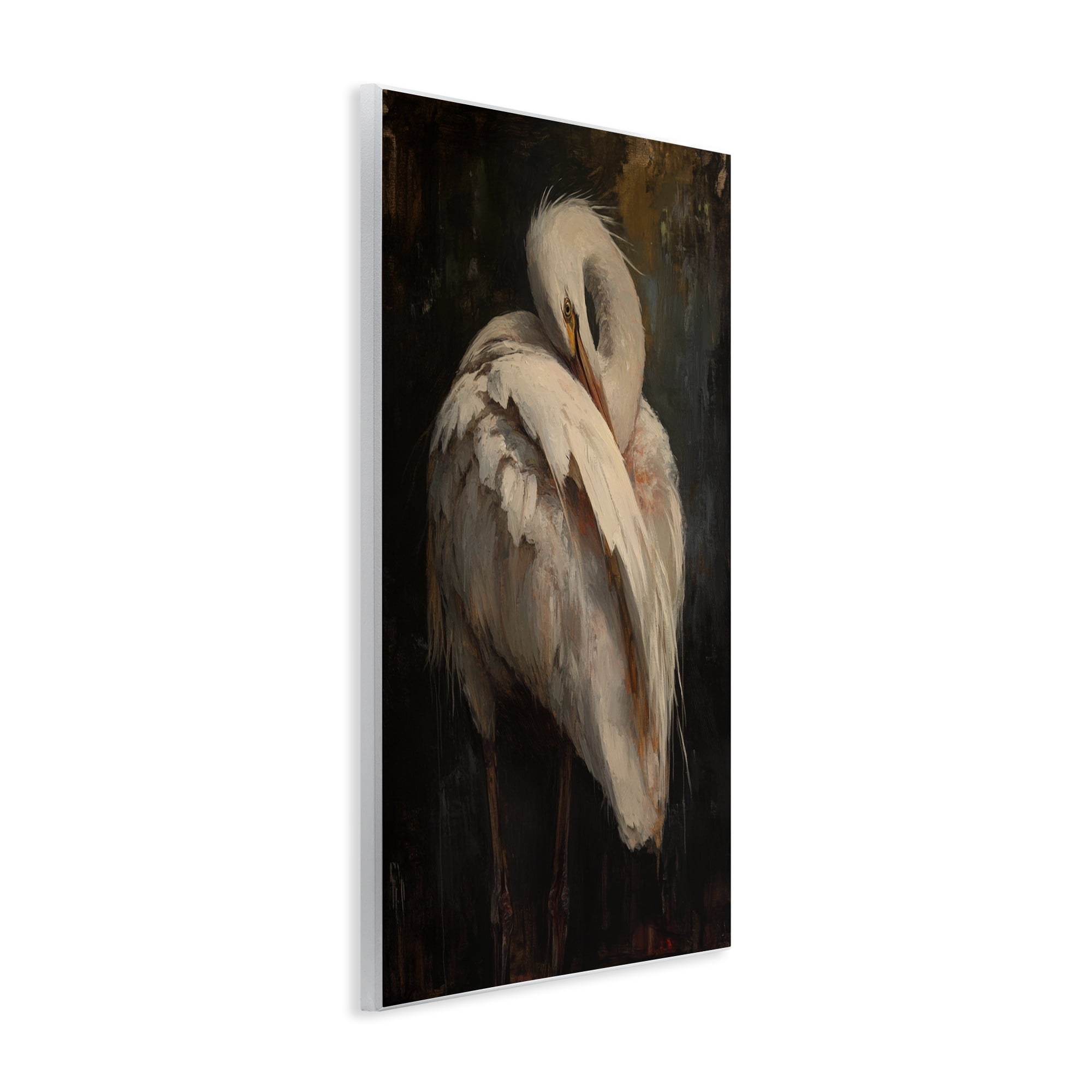 Stupell Industries Sleeping Egret in Golden Light Wall Plaque Art, design by Petal Prints Design