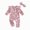 H121-Pink, variant on TOWED22 Baby Girl Fall Sweatshirt Romper Floral Print Long Sleeve Jumpsuit Waffle Clothes,Beige,6-9 M