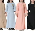 thumbnail image 3 of XXWXYD Islami𝖼 Abaya Dress Kids Girls Solid Color Ruffl𝖾 Kaftan Prayer Robe Arabic Thobe Eid Festival Musli𝗆 Dress Boho Maxi Dress for Teen Girls, 3 of 8