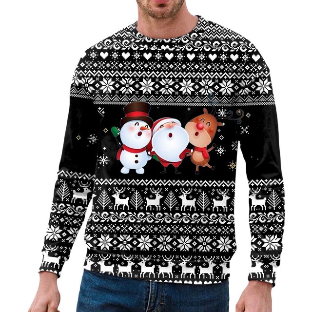 NLLSHGJ Chandails en Molleton Graphiques Hommes Automne et Hiver Tendance Décontractée Chandail Imprimé de Noël Col Rond Chandail à Capuchon Hommes Chandails à Capuchon Graphiques Fermeture à Glissière Chandail en Molleton pour Hommes Graphique