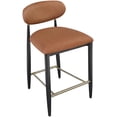 thumbnail image 5 of Meridian Furniture Riccio Cognac Vegan Leather Upholstered Stool, 5 of 9