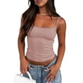 thumbnail image 2 of Women'S Spaghetti Strap Top Basic Sleeveless Crop Tank Top Pink M, 2 of 9