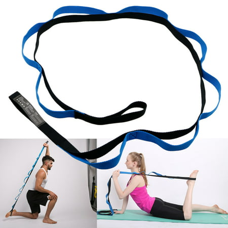 EEEKit Yoga Strap, 10 Fixed Loops Exercise Yoga Stretching Out Strap with Handle for Athletes Dancer, Yoga Enthusiast, Physical Therapy, Muscle Training, Lose