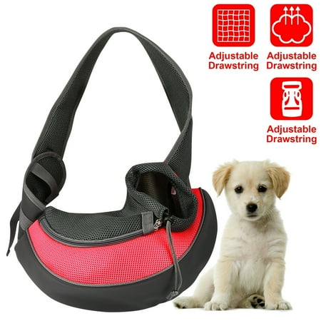 TeqHome Pet Dog Sling Carrier Dog Sling with Net Bag for Carrier Dogs Cats Hands Free Pet Bag Dog Sling Backpack