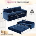 thumbnail image 3 of Timbernest 66" Futon Sofa Bed, 3 in 1 Convertible Sleeper Sofa Queen Size with Side Storage, Velvet Pull Out Sofa Bed, Blue, 3 of 11
