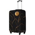 Abstract Liquid Wave Gold Blue Marble Travel Luggage Cover Elastic Anti