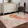 thumbnail image 3 of Coral Jellyfish Coastal Area Rugs 2.7'x5', Washable Small Throw Rugs for Kitchen Bedroom, Summer Ocean Coral Pink Linen Indoor Outdoor Rug Non-Slip Low Pile Carpet Runner Reversible Floor Mats, 3 of 8
