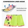 thumbnail image 3 of Kids Teens Boys Swim Trunks with Compression Liner Double Layer Beach Surf Swim Shorts Quick Dry Anti Chafe Boxer Brief Swimwear 5-16 Years, 3 of 10
