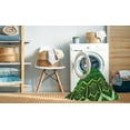 thumbnail image 2 of Ahgly Company Machine Washable Indoor Square Transitional Deep Emerald Green Area Rugs, 6' Square, 2 of 7