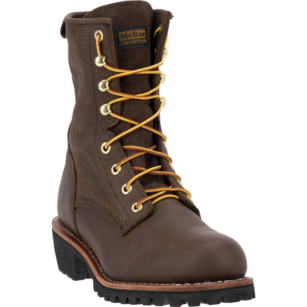 McRae Footwear Mcrae Men's 8" Unlined NST Lace Brown Work Boot 8.5 W