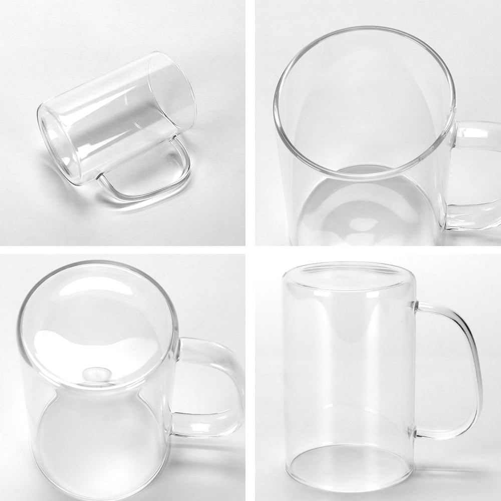 16 OZ. CLEAR GLASS MANIFEST IT MUG - BLACK/CLEAR