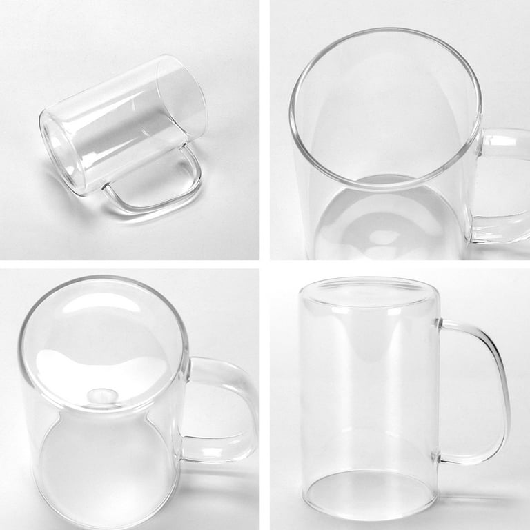 1 PC 500ml 16oz Heat Resistant Large Clear Glass Mug with Cactus