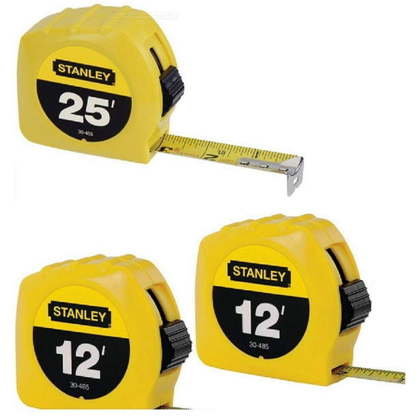 Cinta métrica Stanley, hoja de alto contraste de 1 x 25 pies y 2 x 12 pies