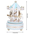 thumbnail image 3 of Caja de música con carrusel GIF para niños Navidad (azul), caja de música de madera con carrusel, caja de música octogonal, regalos de cumpleaños, regalos de Navidad, accesorios brillar Electrónica, 3 of 5