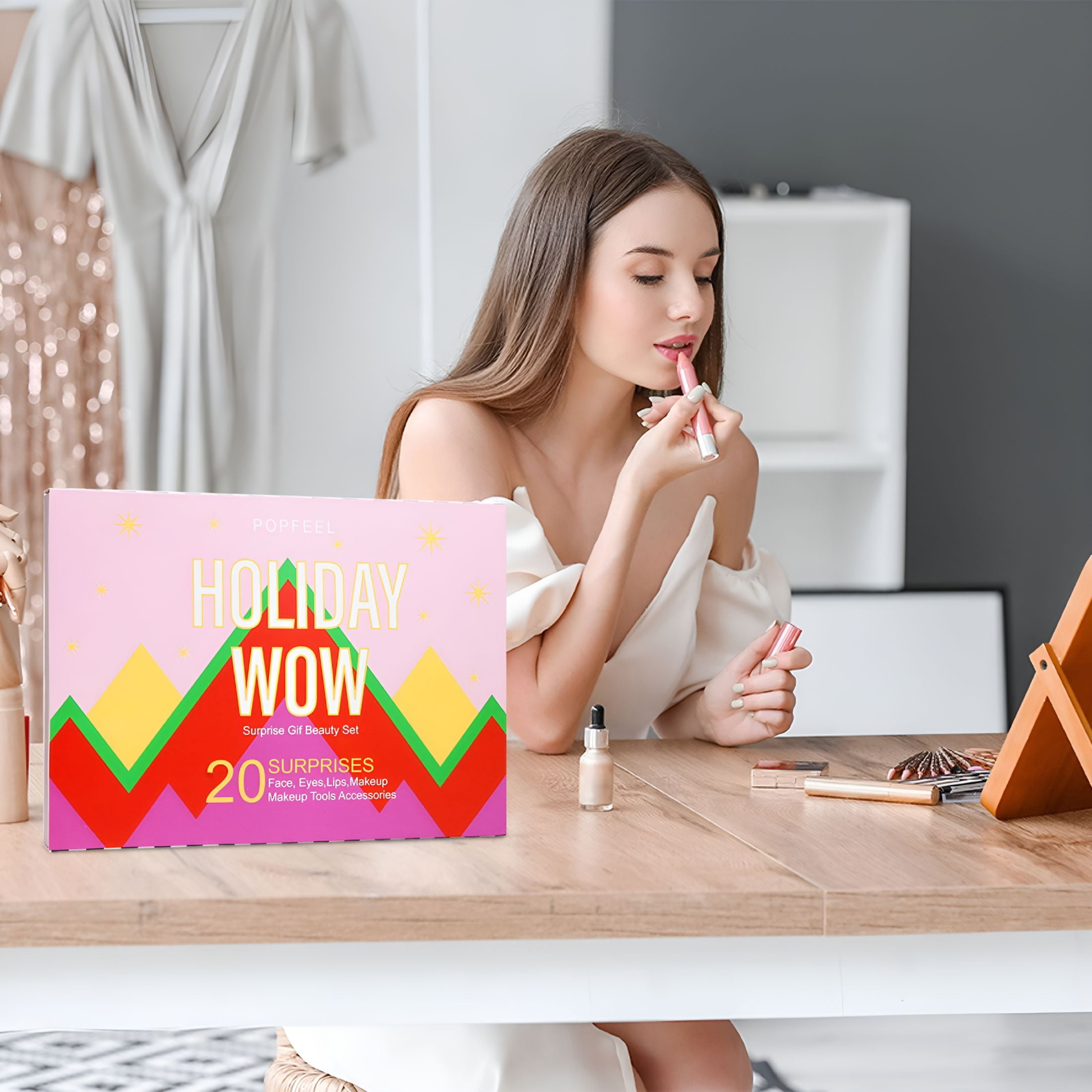 RAGUPEL 2024 Makeup Advent Calendar 20Days Countdown Calendar Makeup Boxes For New Year Beauty Skin Care Advent Cosmetics Calendar 2024 For Teens Girls Women