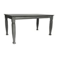 thumbnail image 2 of BizChair 60" Solid Wood Dining Table with Turned Wooden Legs, Commercial Grade Heavy Duty Rectangle Wood Table for 6, Antique Gray Finish, 2 of 12