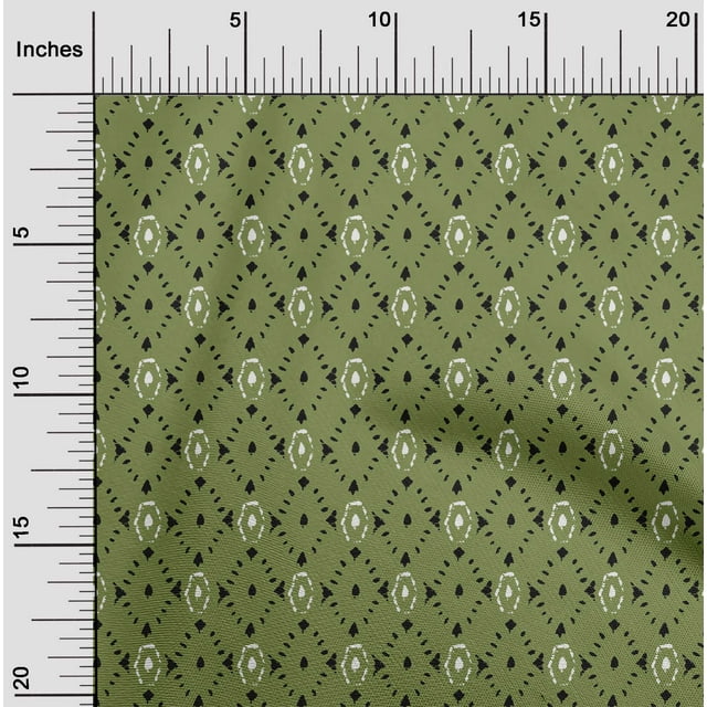 oneOone Organic Cotton Voile Fabric Geometric Block Printed Fabric 1 Yard 42 Inch Wide