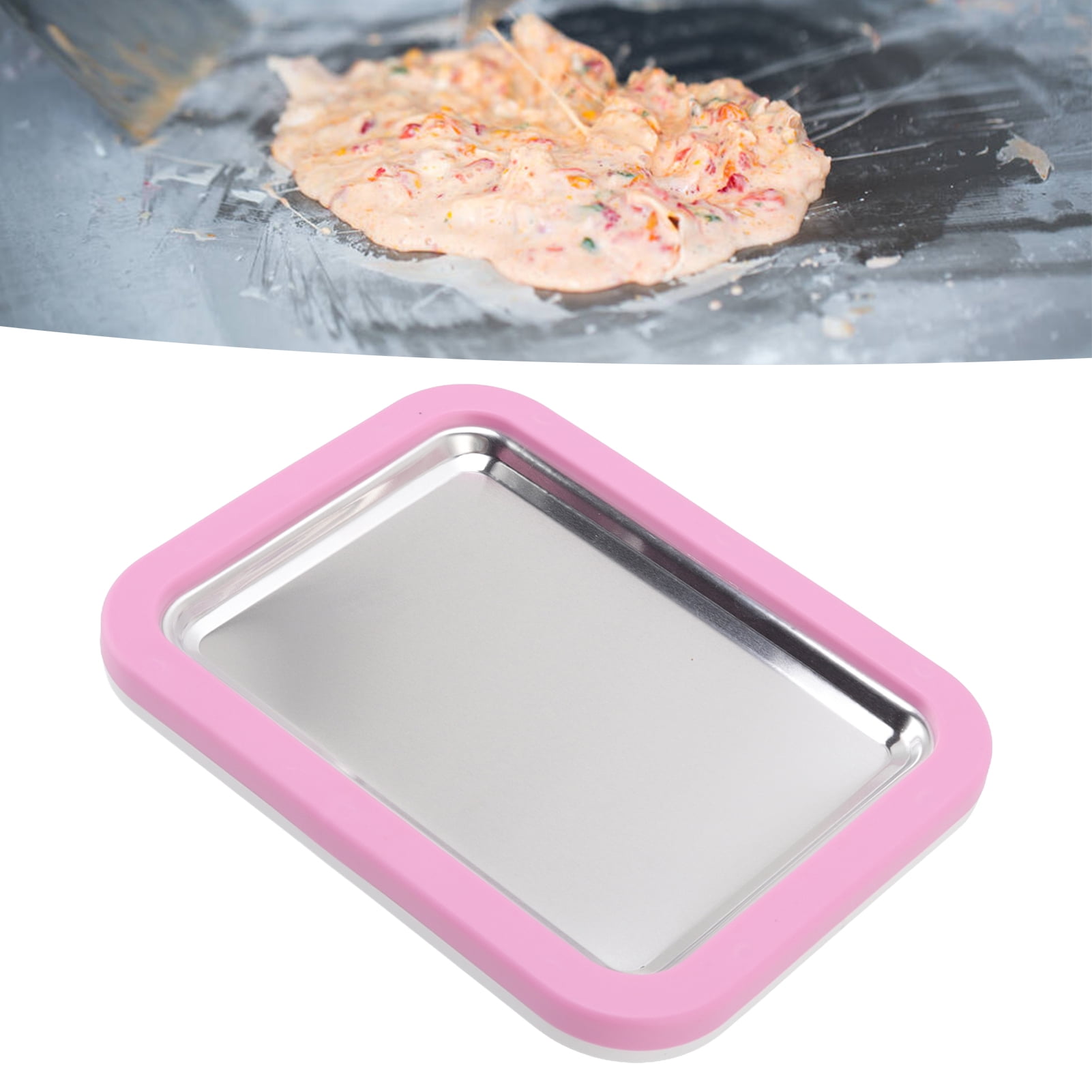 Ice Cream Roller Plate Anti Griddle Pan With 2 Spatulas 1L Capacity DIY Handcraft Rolled Ice Cream Maker Ice Cream Cold Plate Maker Pan For Homemade