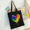 thumbnail image 6 of COMIO Women's Large Capacity Shoulder Bag Gay Flag Pride Rainbow Top Exploding Love LGBTQ Flag Reusable Grocery Bags 14.1x15.7in, 6 of 6