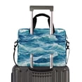 thumbnail image 2 of FORMRS 16" Laptop Bag Carrying Sleeve Case with Handle Travel Shoulder Briefcase, Green Watercolor Ocean Waves, 2 of 8