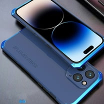 ELEHOLD Heavy Duty Case for iPhone 15 Pro Max, Hybrid Alloy Metal Frame   PC Back Cover Military Grade Shockproof Protective Case Cover for iPhone 15 Pro Max 6.7",Blue