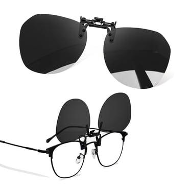 Joopin Polarized Clip on Sunglasses for Women Men Rimless Flip Up Anti-Glare Driving Glasses(Black)