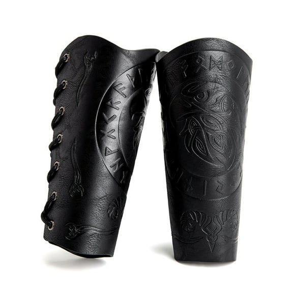 Medieval PU Leather Armguards Adjustable Wrist Guard Punk Arm Guards