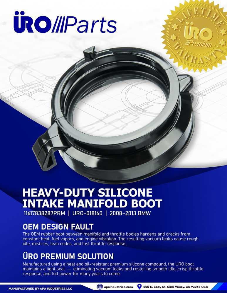 URO Parts 11617838287PRM Upgraded Silicone Material Lasts Longer than OEM