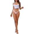 thumbnail image 2 of INSPIRE CHIC Women's Low-Waisted Briefs Invisible Bikinis Breathable V-Waisted Panties, 2 of 5