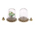 thumbnail image 1 of 2 Piezas de Cristal Transparente Cilindro Colgante DIY Viales con Tapas de bronce, 1 of 2