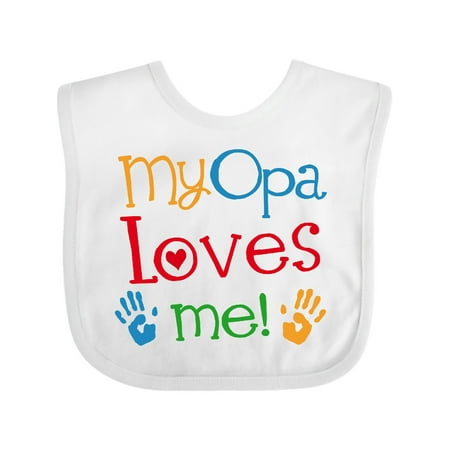 

Inktastic My Opa Loves Me Gift Gift Baby Boy or Baby Girl Bib