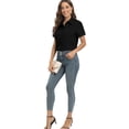 thumbnail image 3 of EFINNY Womens Button Down Shirts Short Sleeve Work Dress Shirts, Ladies V Neck Collared Business Casual Blouses, 3 of 8