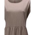 thumbnail image 3 of Innerwin Dresses Crew Neck Ladies Dress Beach Solid Color Loose Sundress Brown M, 3 of 6
